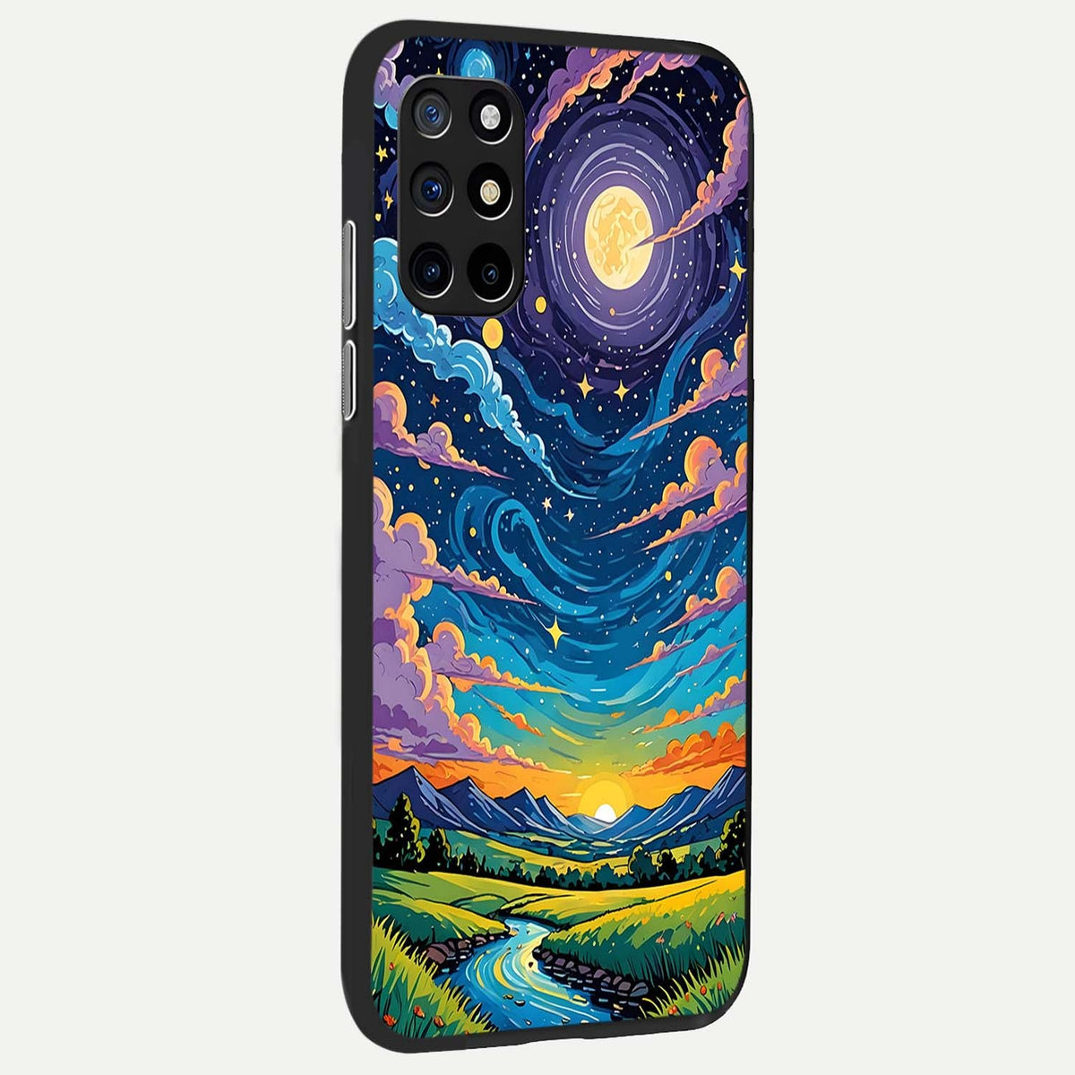 Dreamy Night Landscape back cover For OnePlus 8T slim fit glass case with vibrant aesthetic design