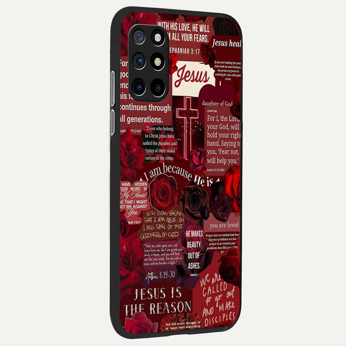 Jesus Love Heals back cover For OnePlus 8T slim fit glass case with vibrant aesthetic design