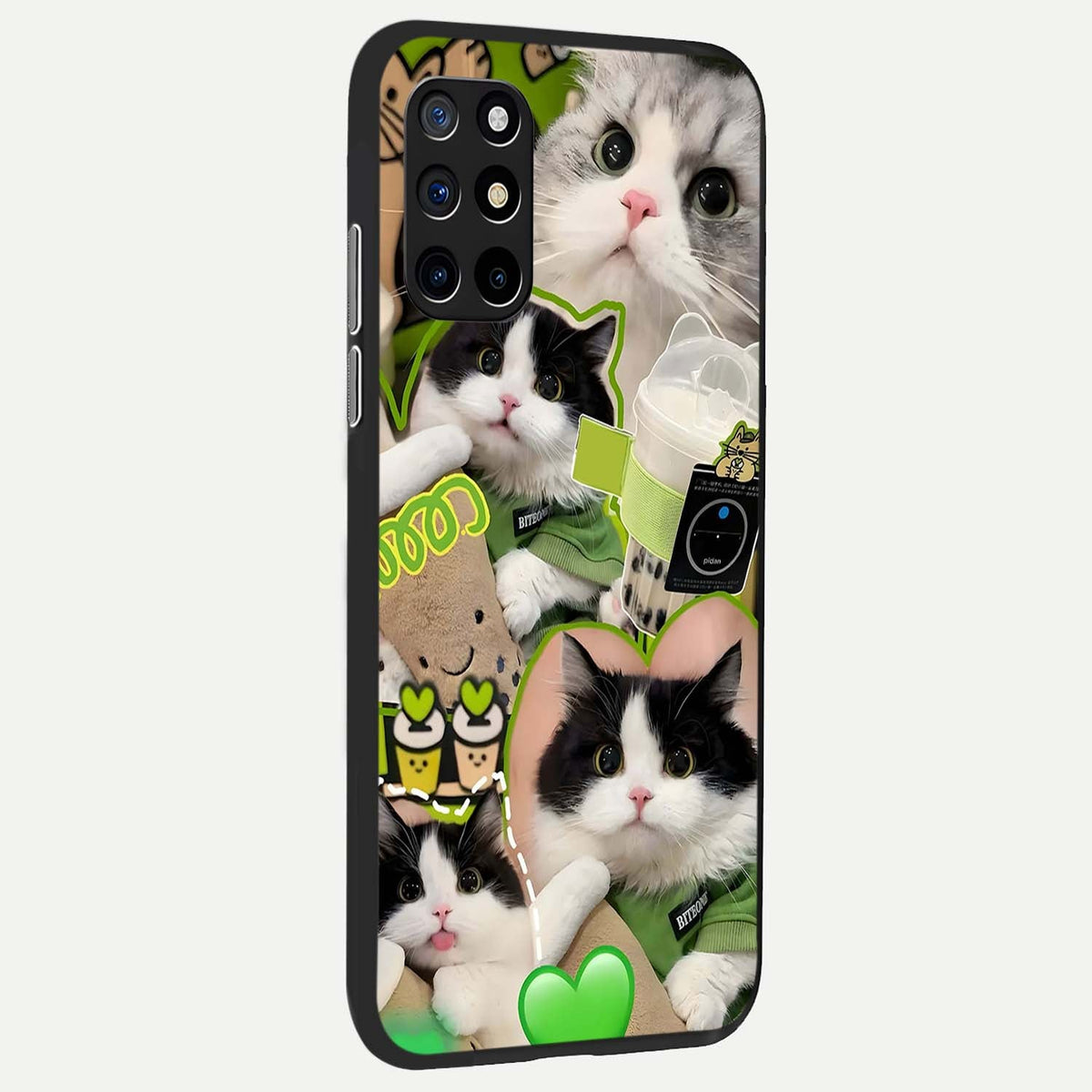 Matcha Cats Mood back cover For OnePlus 8T slim fit glass case with vibrant aesthetic design