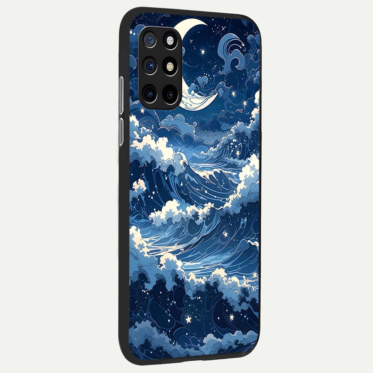 Ocean Moon Waves back cover For OnePlus 8T slim fit glass case with vibrant aesthetic design