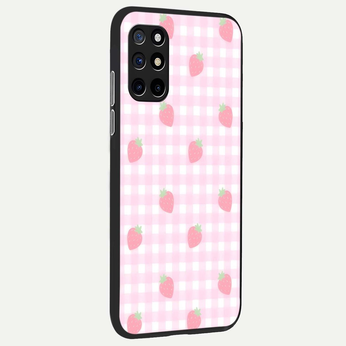Strawberry Picnic Love back cover For OnePlus 8T slim fit glass case with vibrant aesthetic design