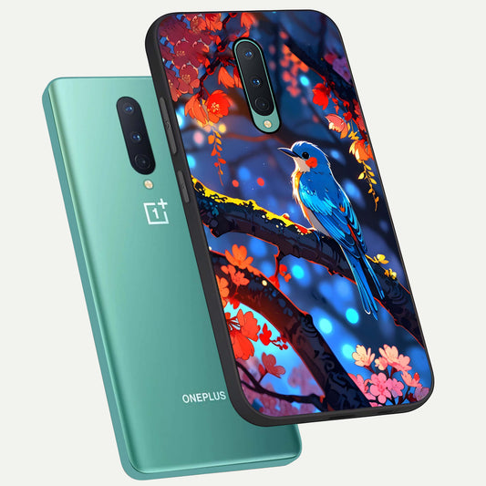 Blooming Water Drift phone case For OnePlus 8 showing premium glass back cover with detailed artwork