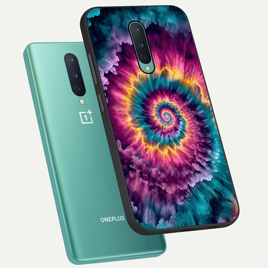 Galactic Spiral Burst phone case For OnePlus 8 showing premium glass back cover with detailed artwork