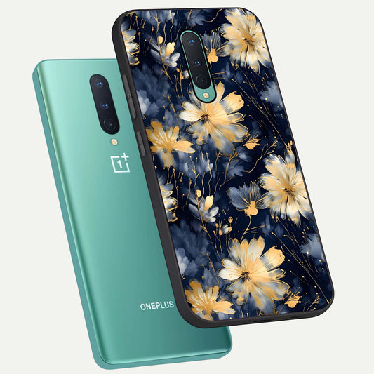 Royal Petal Dream phone case For OnePlus 8 showing premium glass back cover with detailed artwork