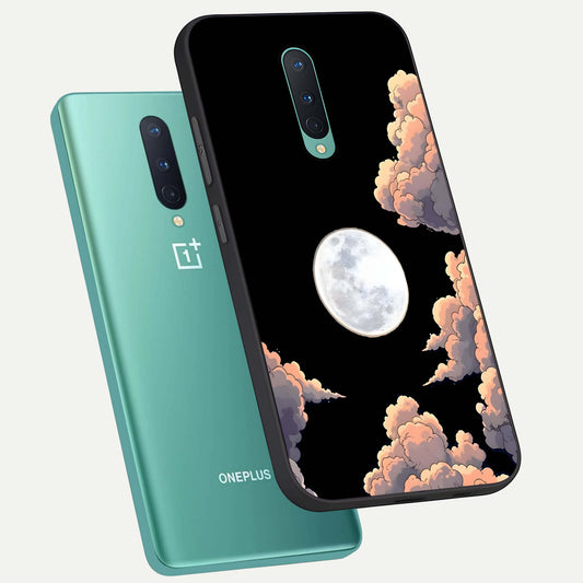 Shade Cloud Moon phone case For OnePlus 8 showing premium glass back cover with detailed artwork