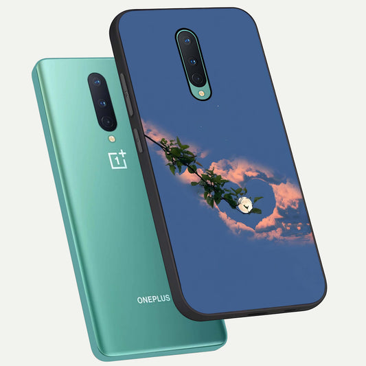 Sky Under Tree phone case For OnePlus 8 showing premium glass back cover with detailed artwork