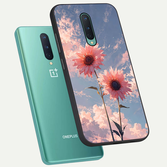 Sun Moon Balance phone case For OnePlus 8 showing premium glass back cover with detailed artwork