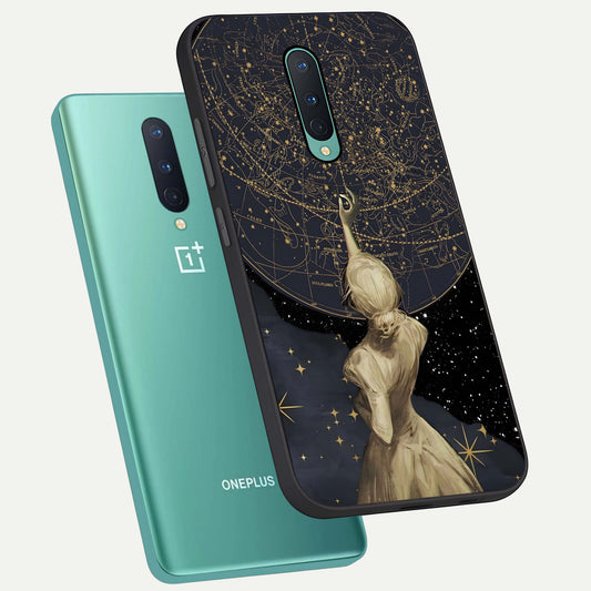 Taylor Swift Girl phone case For OnePlus 8 showing premium glass back cover with detailed artwork