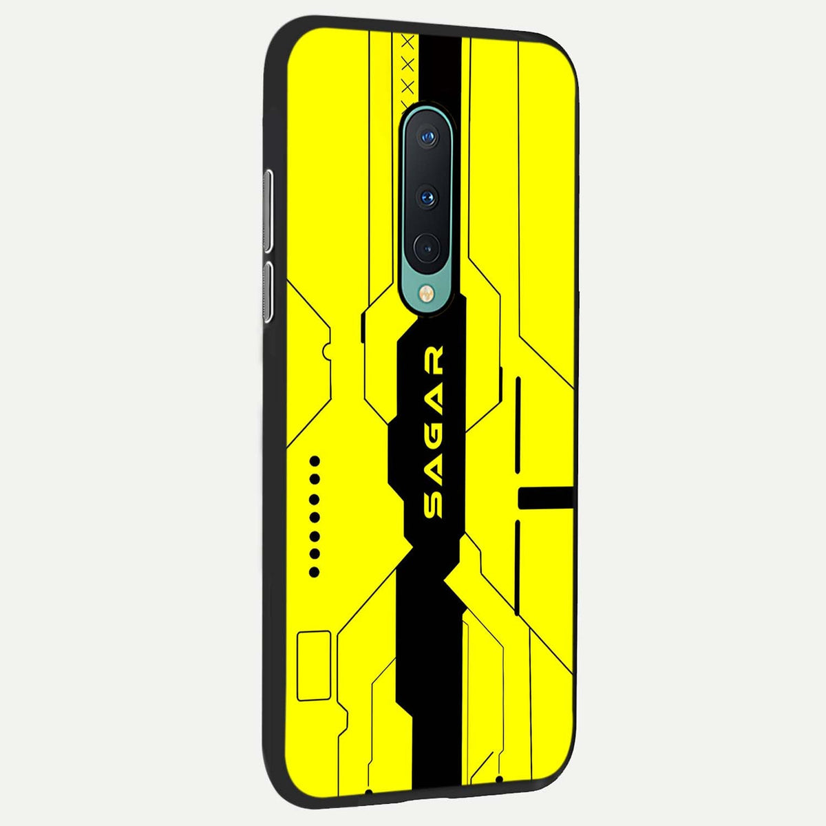 Circuit CYBERPUNK Custom Name back cover For OnePlus 8 slim fit glass case with vibrant aesthetic design