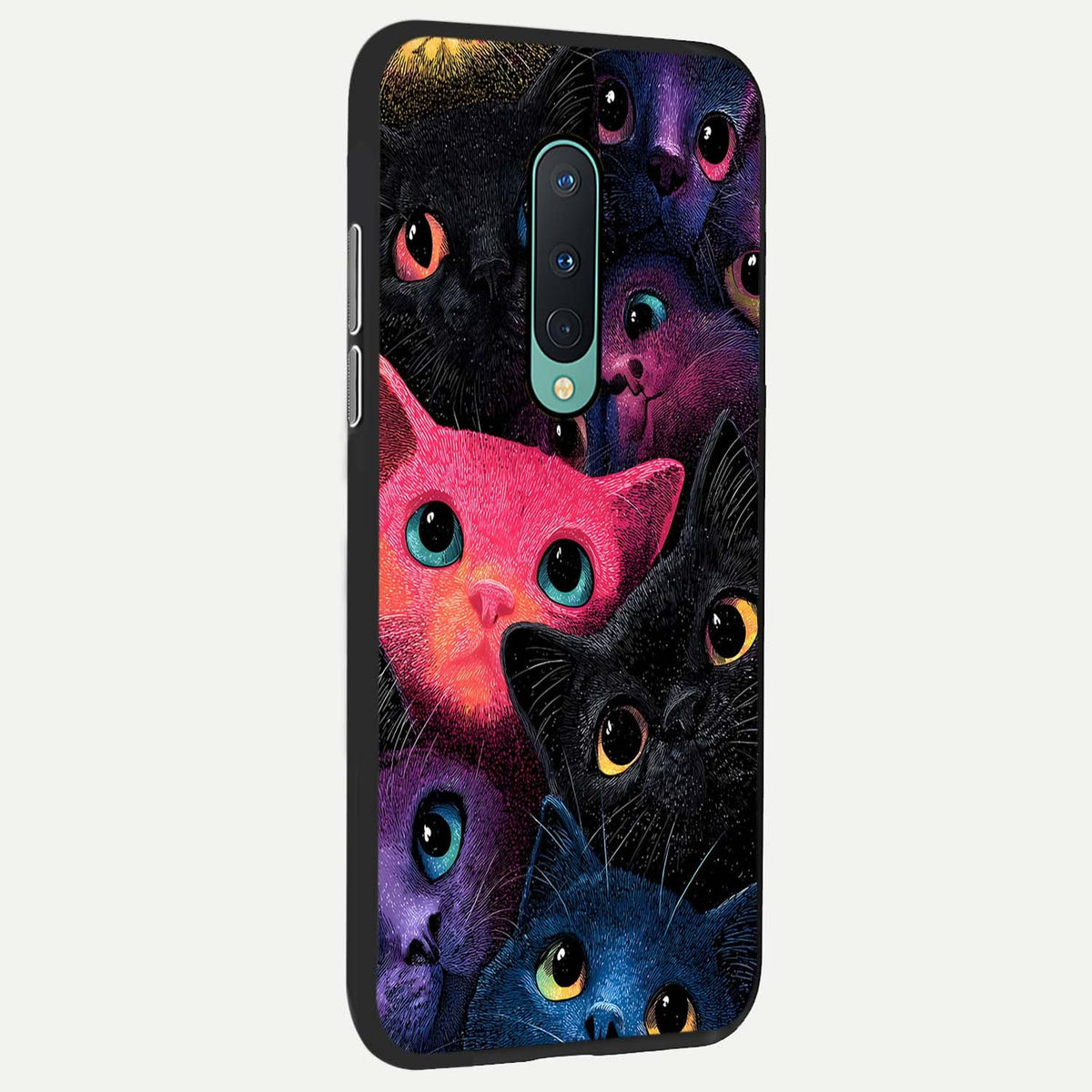 Cosmic Cats Dreams back cover For OnePlus 8 slim fit glass case with vibrant aesthetic design