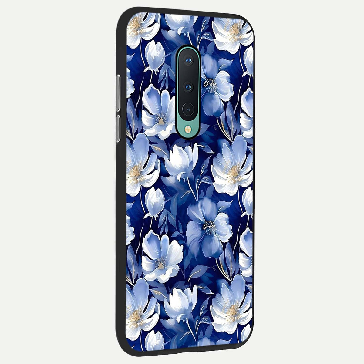 Cute Floral Patterns back cover For OnePlus 8 slim fit glass case with vibrant aesthetic design