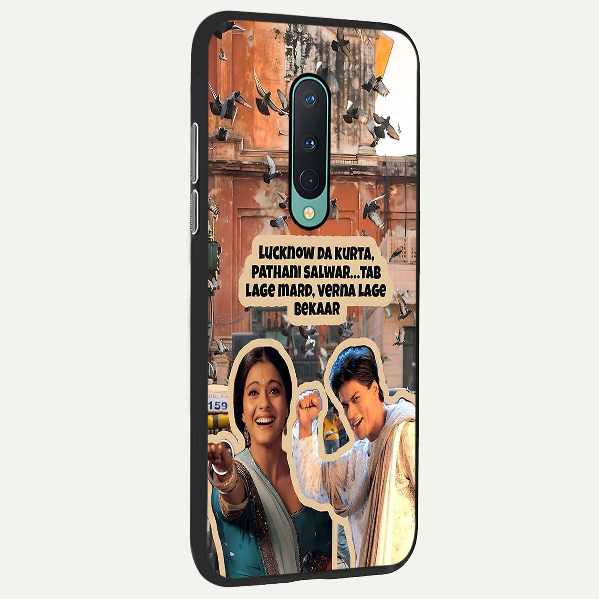 Desi Retro Vibes back cover For OnePlus 8 slim fit glass case with vibrant aesthetic design