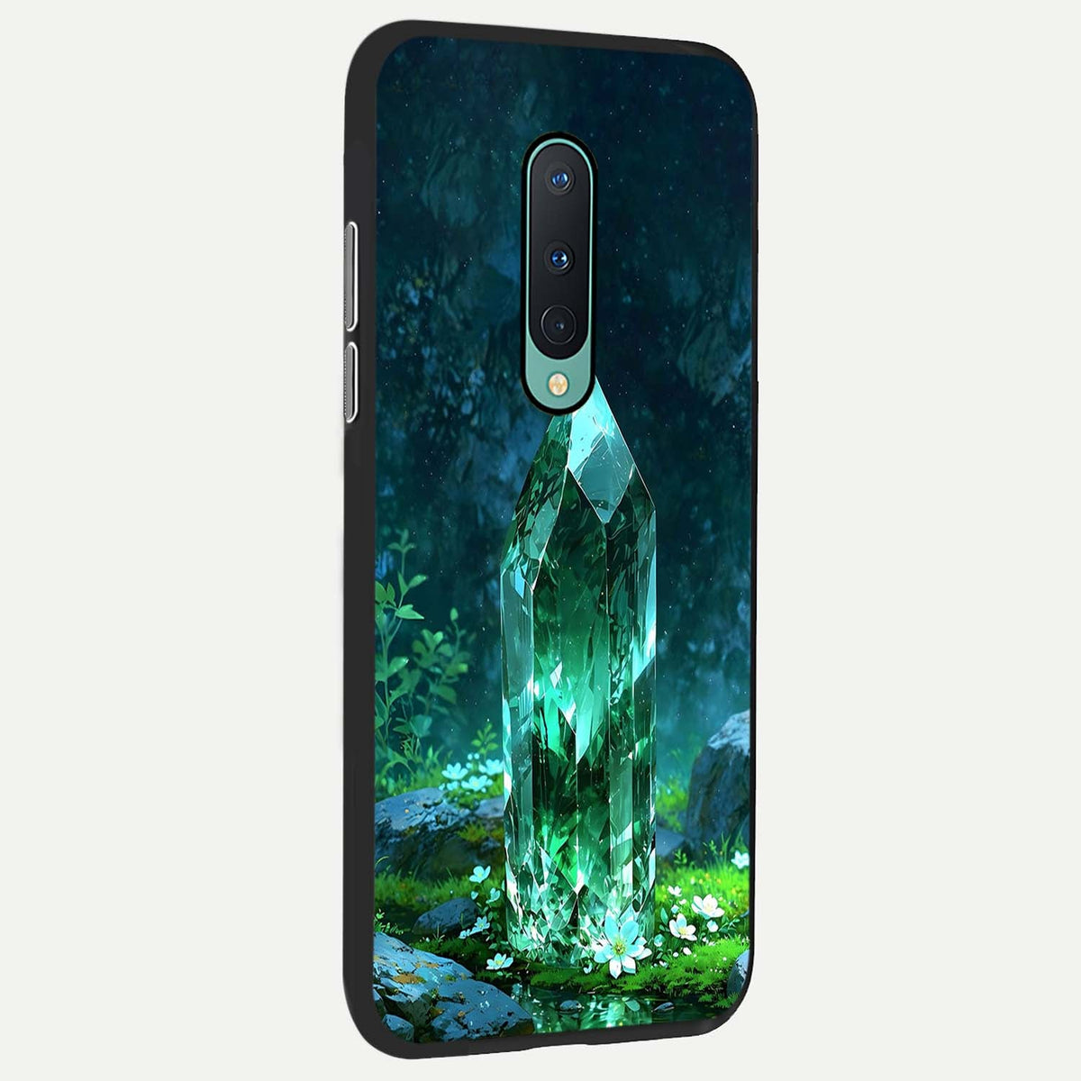 Emerald Light Crystal back cover For OnePlus 8 slim fit glass case with vibrant aesthetic design