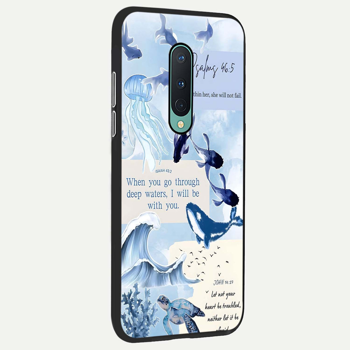 Faithful Ocean Promise back cover For OnePlus 8 slim fit glass case with vibrant aesthetic design