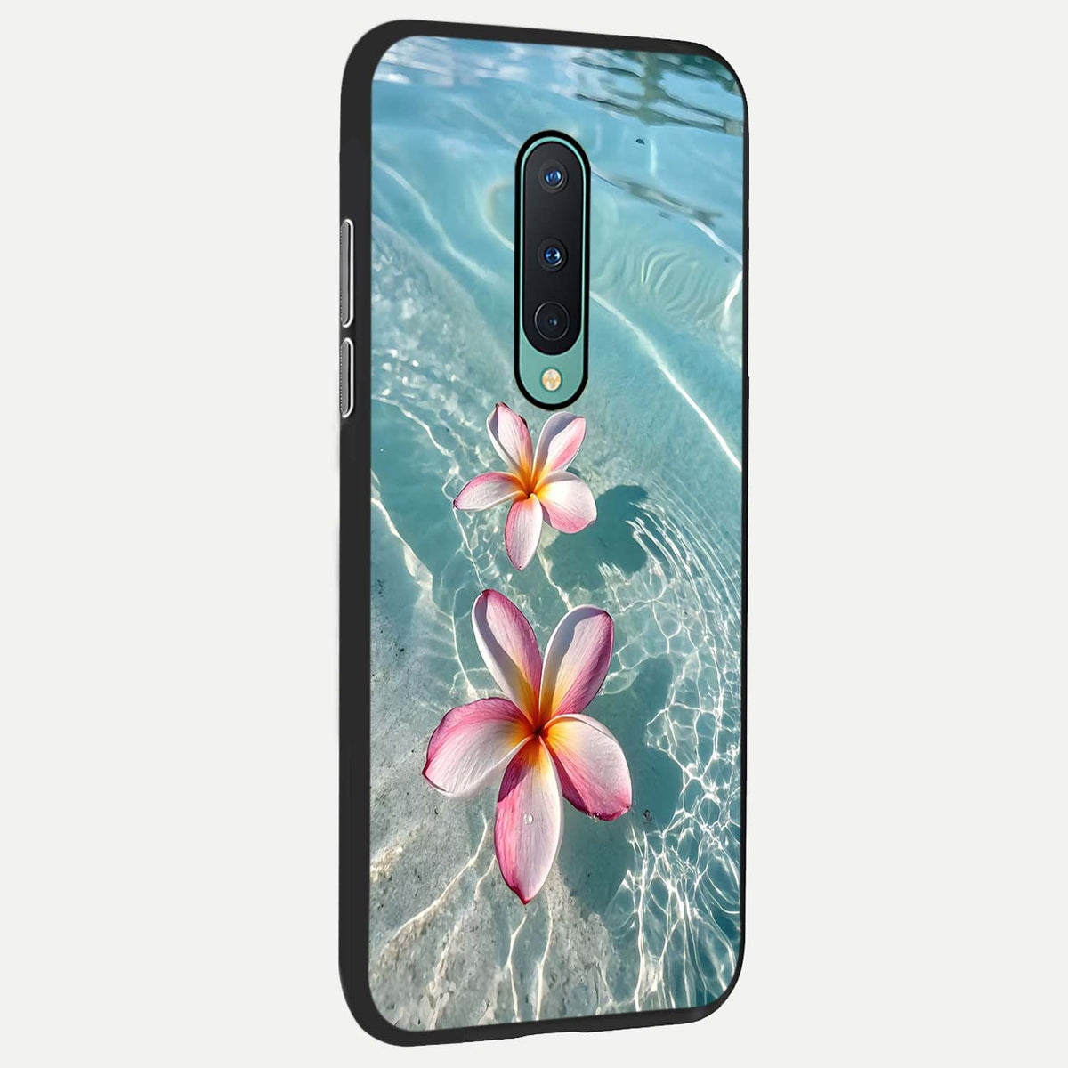 Floating Bloom Bliss back cover For OnePlus 8 slim fit glass case with vibrant aesthetic design