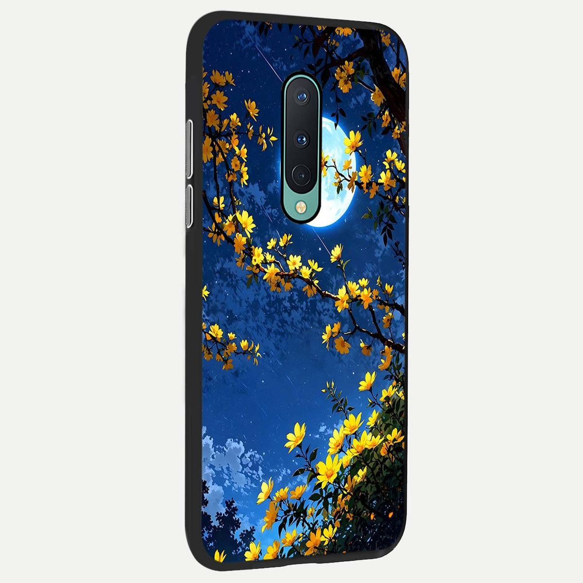 Golden Night Glow back cover For OnePlus 8 slim fit glass case with vibrant aesthetic design