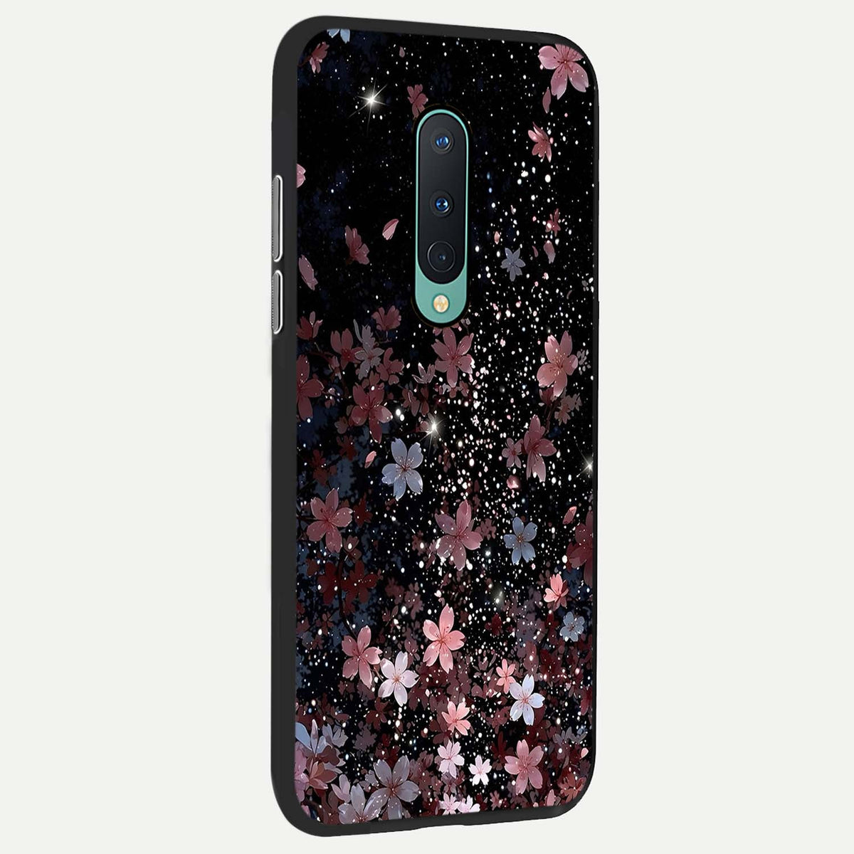 Starlit Flower Dreams back cover For OnePlus 8 slim fit glass case with vibrant aesthetic design