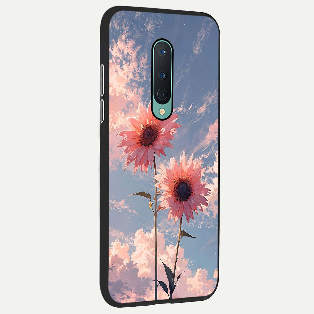 Sun Moon Balance back cover For OnePlus 8 slim fit glass case with vibrant aesthetic design