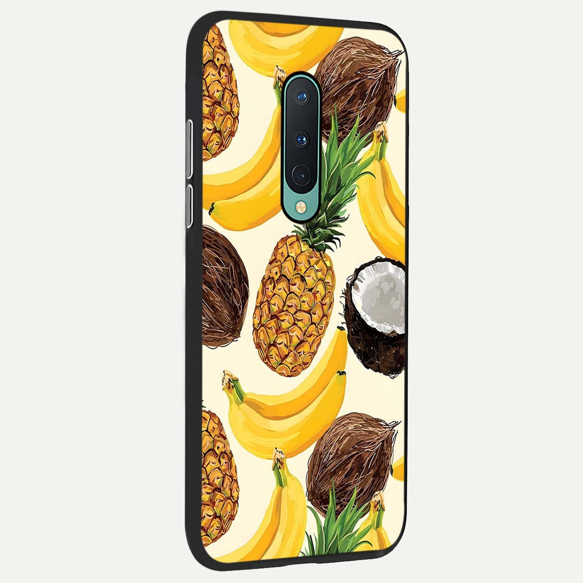 Tropical Fruit Mood back cover For OnePlus 8 slim fit glass case with vibrant aesthetic design