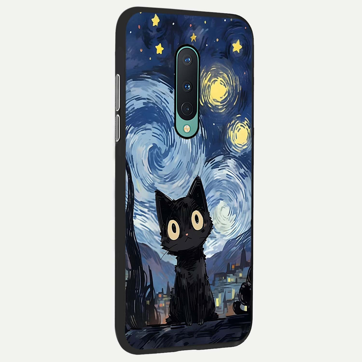Van Gogh Cat back cover For OnePlus 8 slim fit glass case with vibrant aesthetic design