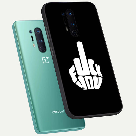 Rebel Mode On phone case For OnePlus 8 Pro showing premium glass back cover with detailed artwork