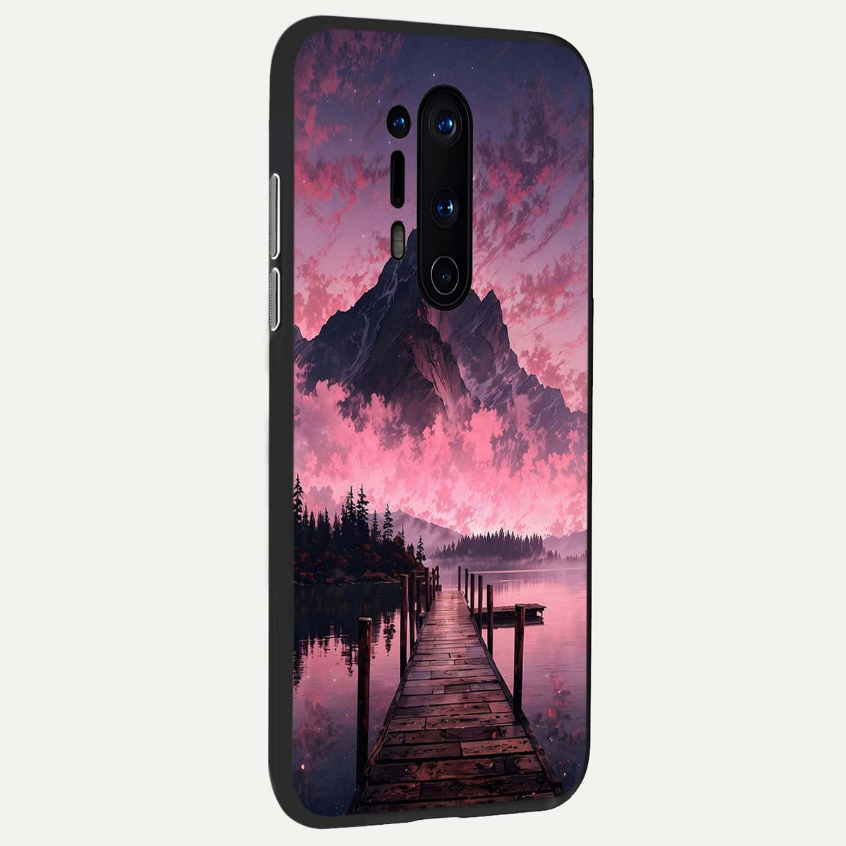 Beautiful Mountain View back cover For OnePlus 8 Pro slim fit glass case with vibrant aesthetic design