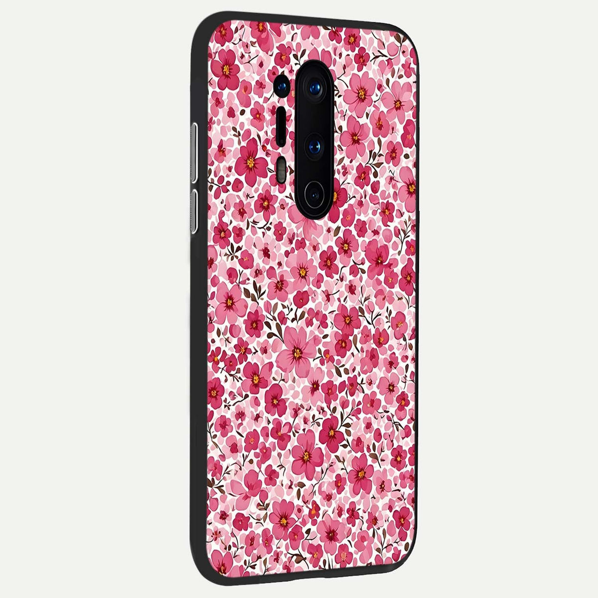 Cherry Blossom Charm back cover For OnePlus 8 Pro slim fit glass case with vibrant aesthetic design