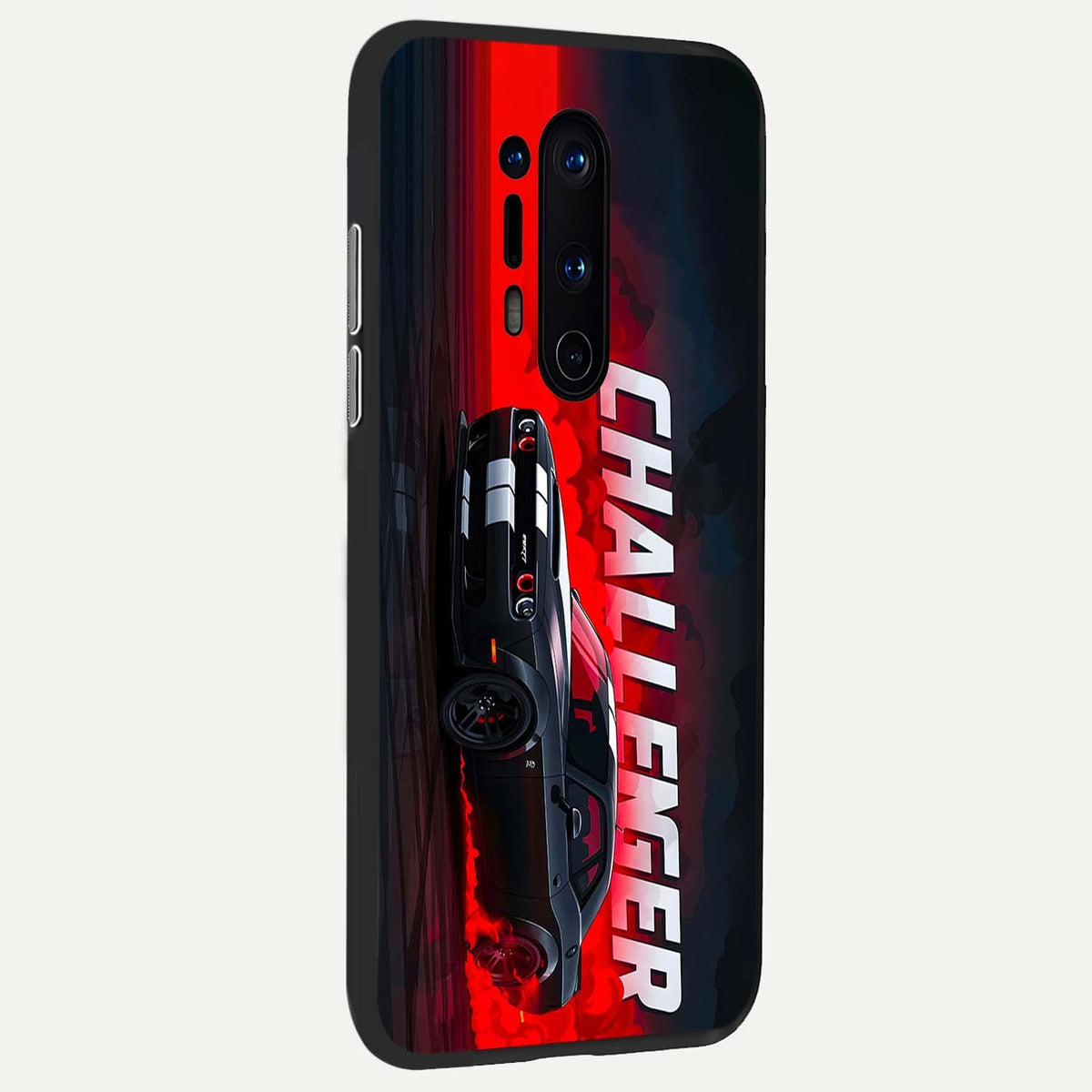 Crimson Challenger Fury back cover For OnePlus 8 Pro slim fit glass case with vibrant aesthetic design