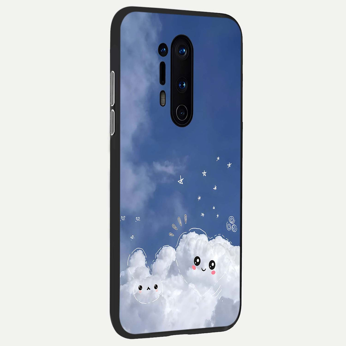 Cute Blossom Cloud back cover For OnePlus 8 Pro slim fit glass case with vibrant aesthetic design