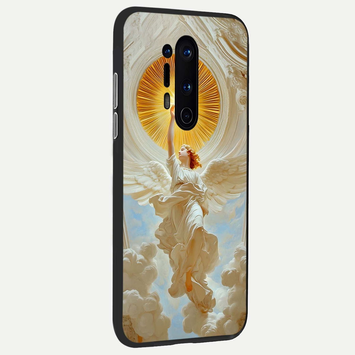 Divine Light Angel back cover For OnePlus 8 Pro slim fit glass case with vibrant aesthetic design