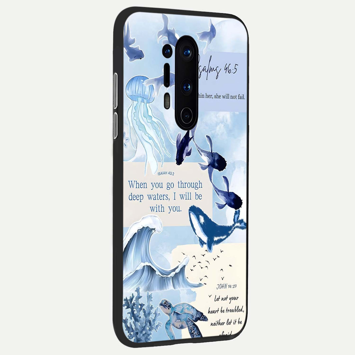 Faithful Ocean Promise back cover For OnePlus 8 Pro slim fit glass case with vibrant aesthetic design