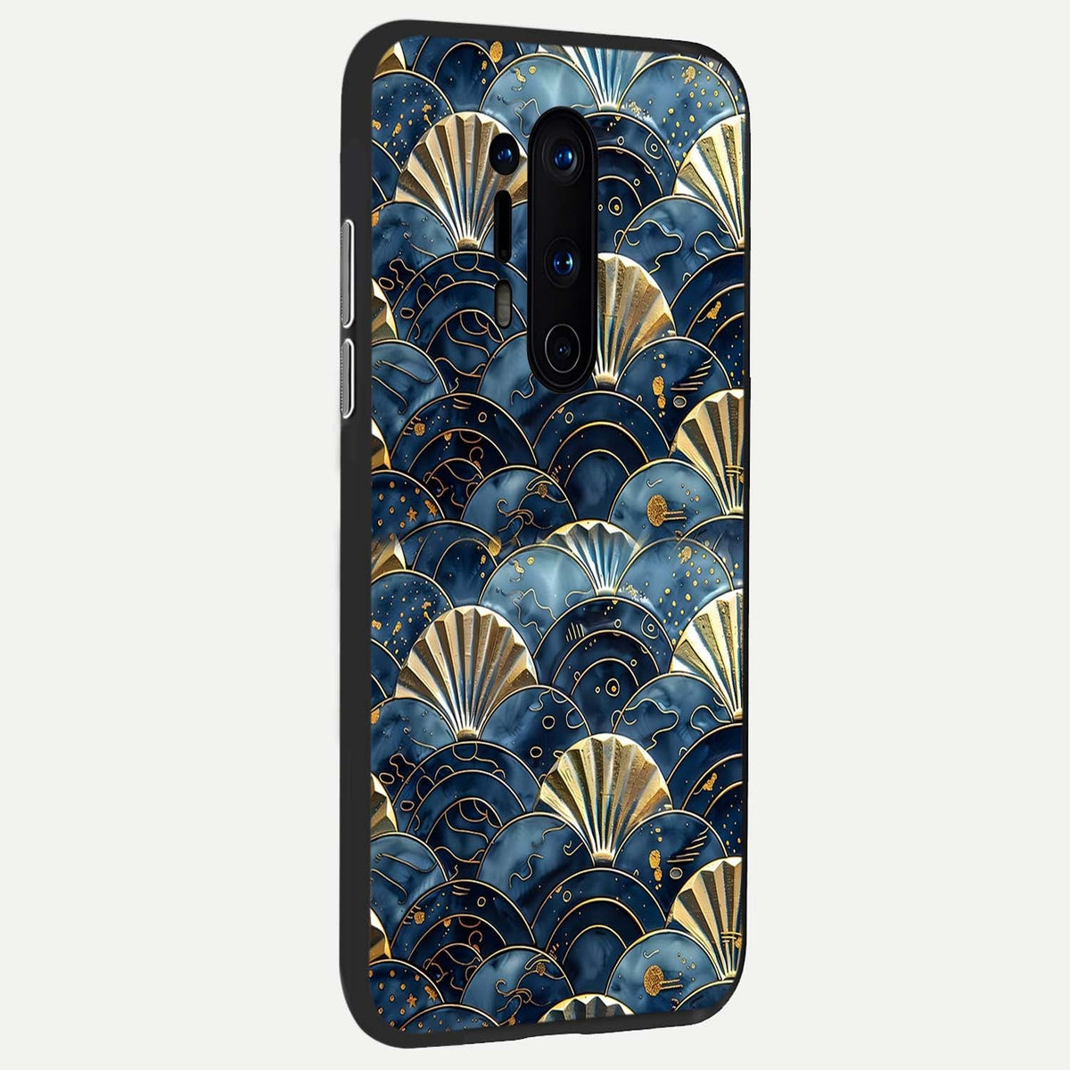 Golden Wave Luxe back cover For OnePlus 8 Pro slim fit glass case with vibrant aesthetic design