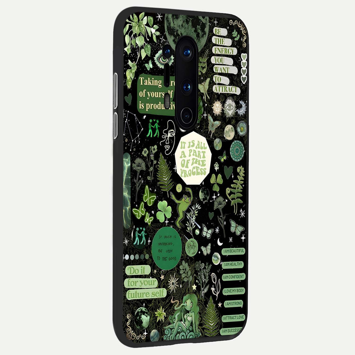 Green Mandala Pattern back cover For OnePlus 8 Pro slim fit glass case with vibrant aesthetic design