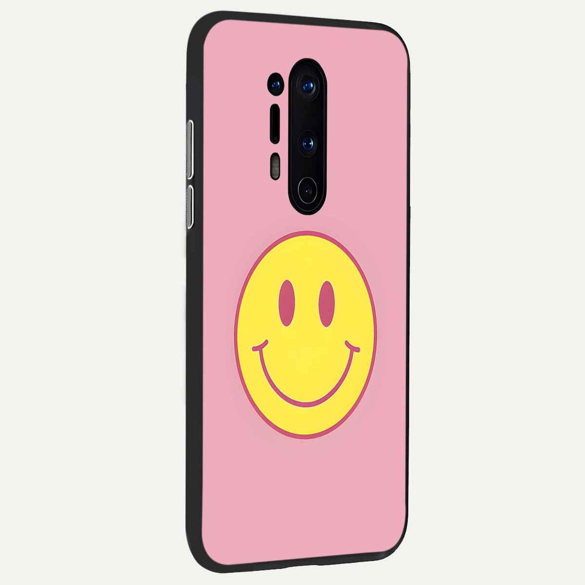 Happy Pink Mood back cover For OnePlus 8 Pro slim fit glass case with vibrant aesthetic design
