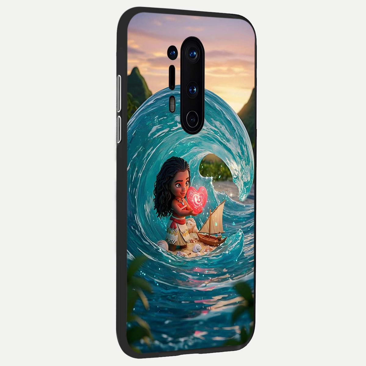 Heart of Ocean back cover For OnePlus 8 Pro slim fit glass case with vibrant aesthetic design