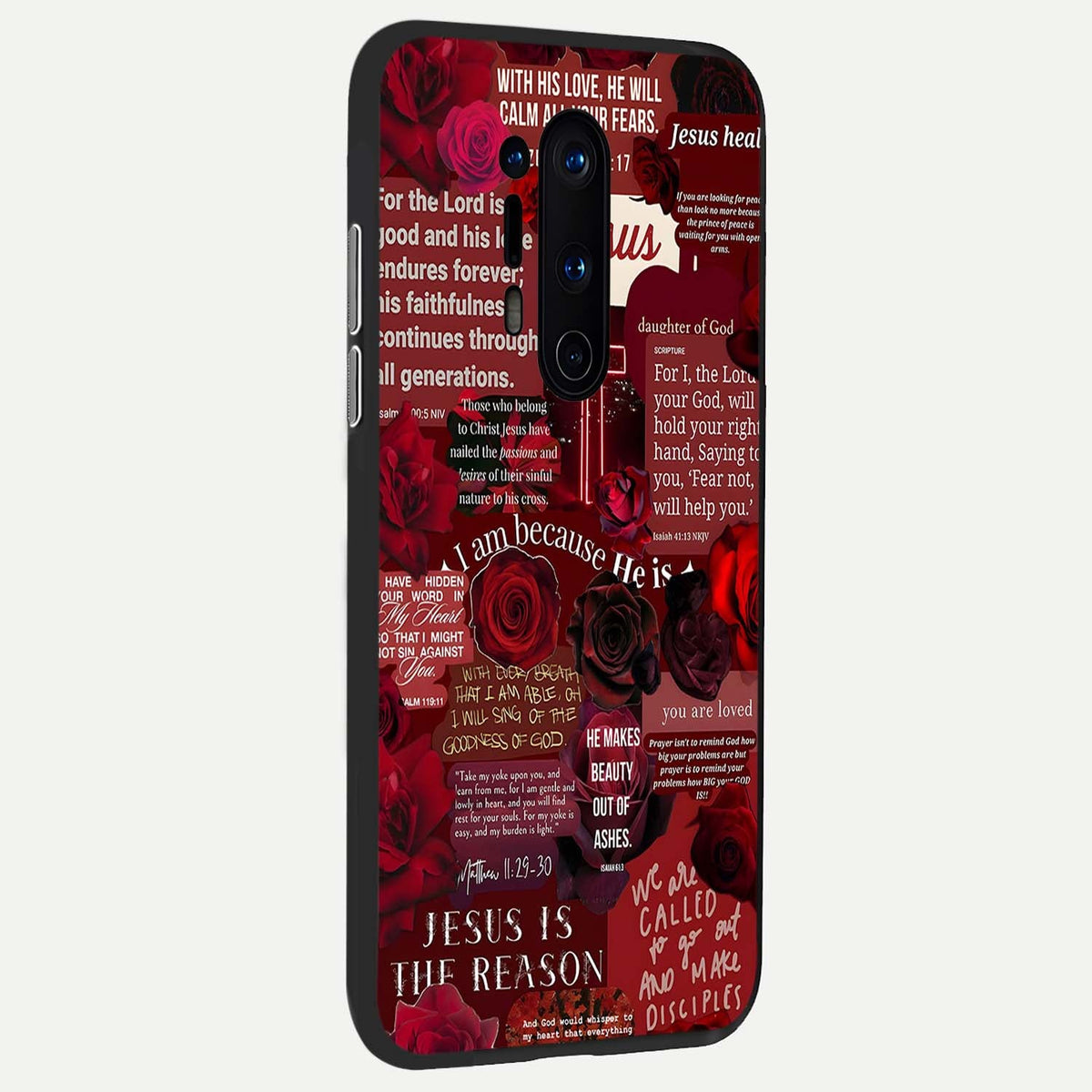 Jesus Love Heals back cover For OnePlus 8 Pro slim fit glass case with vibrant aesthetic design