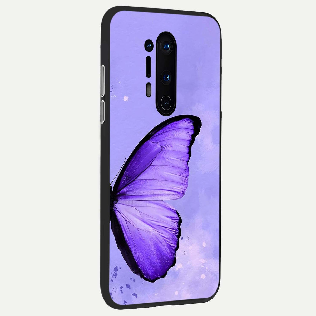 Violet Dream Wing back cover For OnePlus 8 Pro slim fit glass case with vibrant aesthetic design