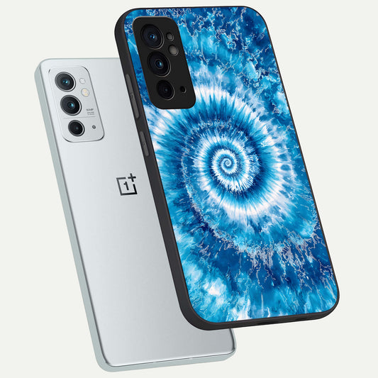 Blue Galaxy Wave phone case For OnePlus 9RT showing premium glass back cover with detailed artwork