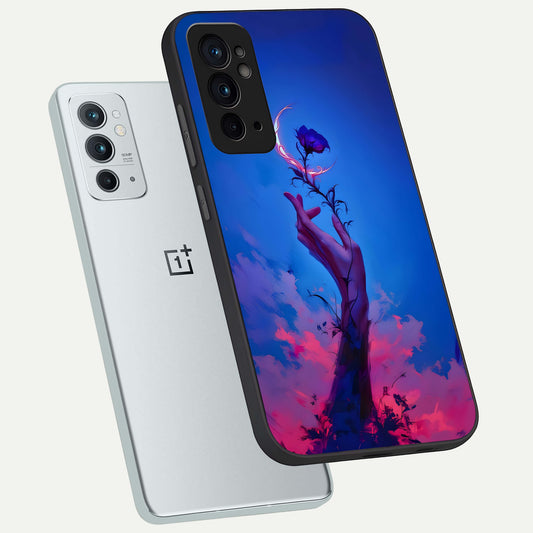 Mystic Hand phone case For OnePlus 9RT showing premium glass back cover with detailed artwork