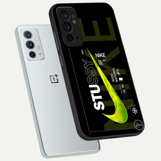 Neon Street Edition phone case For OnePlus 9RT showing premium glass back cover with detailed artwork