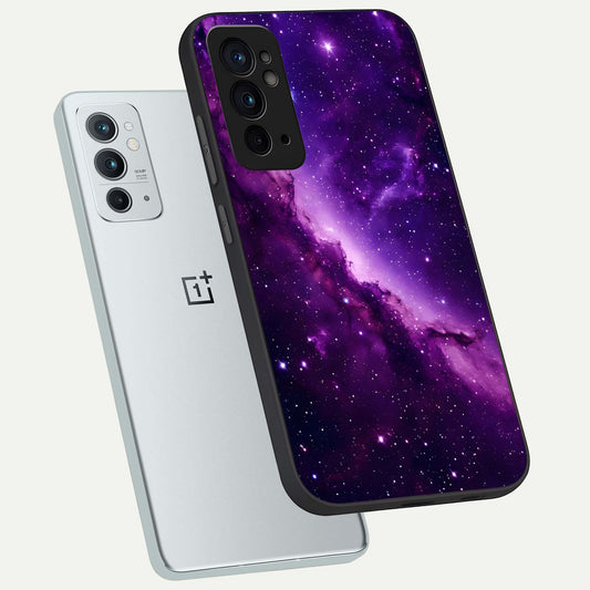 Purple Shade Sky phone case For OnePlus 9RT showing premium glass back cover with detailed artwork