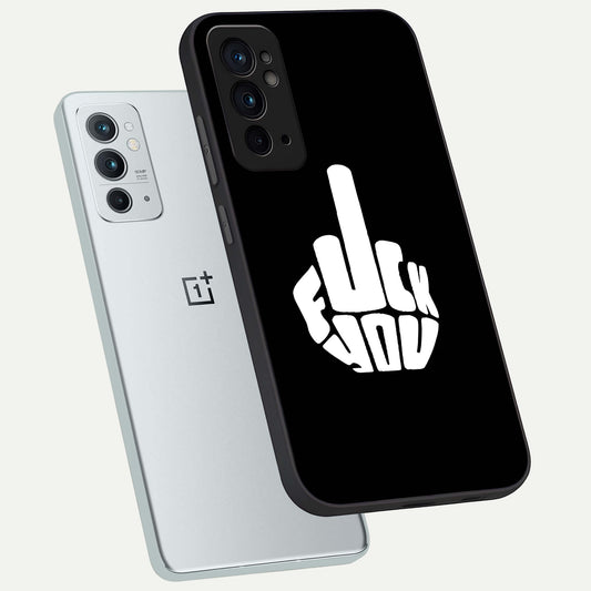 Rebel Mode On phone case For OnePlus 9RT showing premium glass back cover with detailed artwork