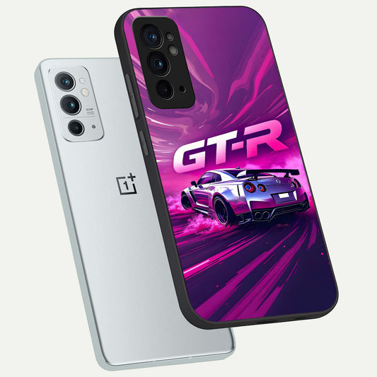 Speed Drift Legend phone case For OnePlus 9RT showing premium glass back cover with detailed artwork