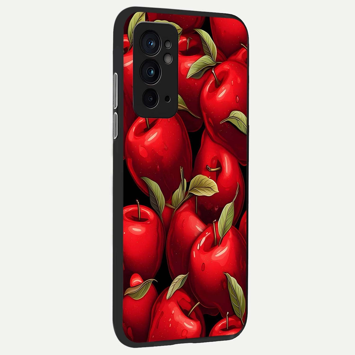 Apple Pattern back cover For OnePlus 9RT slim fit glass case with vibrant aesthetic design
