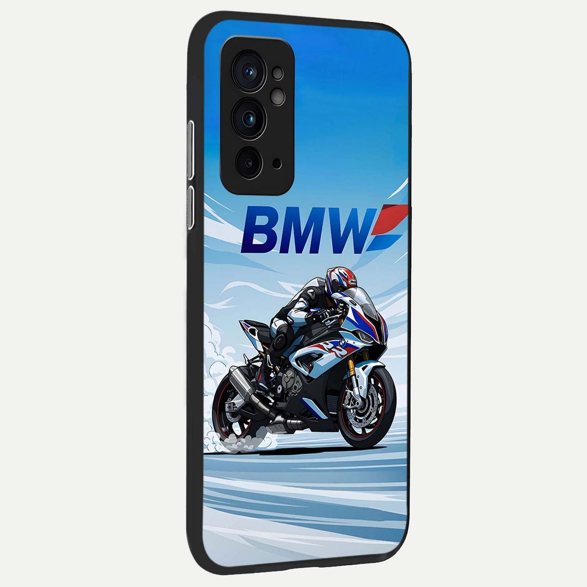 BMW Power Drift back cover For OnePlus 9RT slim fit glass case with vibrant aesthetic design