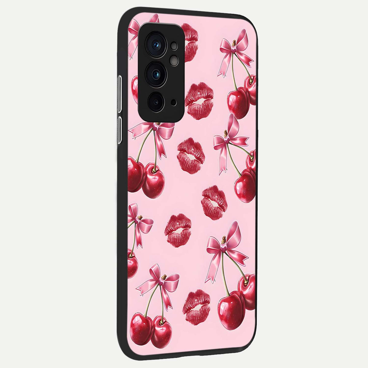 Cherry With Lips back cover For OnePlus 9RT slim fit glass case with vibrant aesthetic design
