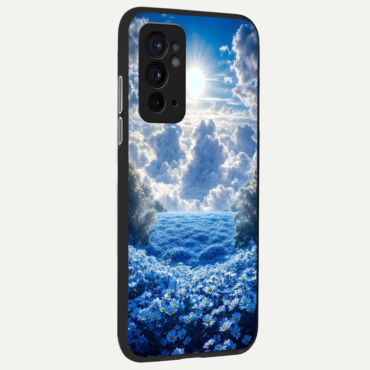 Heavenly Daisy Horizon back cover For OnePlus 9RT slim fit glass case with vibrant aesthetic design