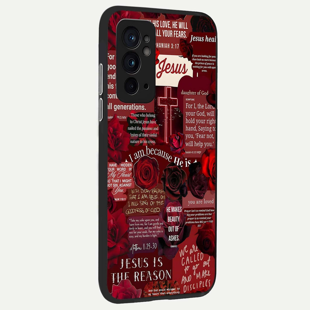 Jesus Love Heals back cover For OnePlus 9RT slim fit glass case with vibrant aesthetic design