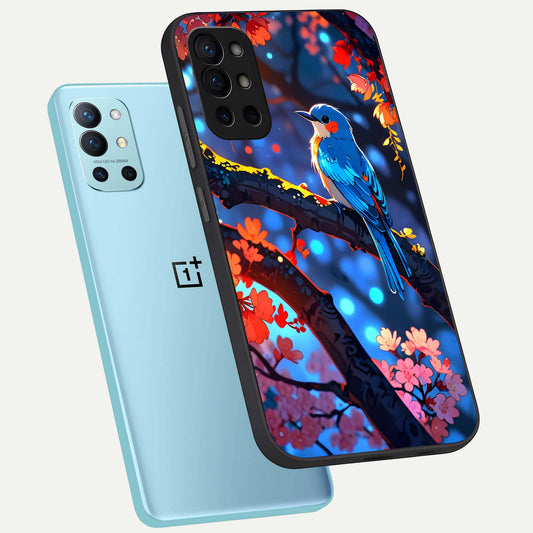 Blooming Water Drift phone case For OnePlus 9R showing premium glass back cover with detailed artwork