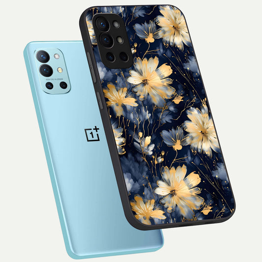 Royal Petal Dream phone case For OnePlus 9R showing premium glass back cover with detailed artwork